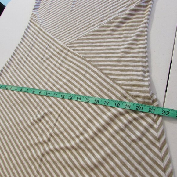 Cut Loose Cotton/Linen Tan/White Striped Tank Maxi - Picture 13 of 16